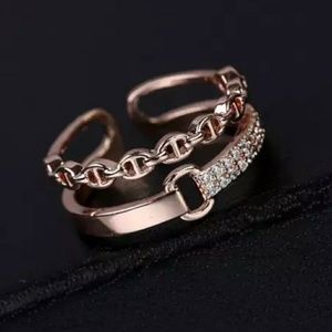 Rose Gold Adjustable Double Ring